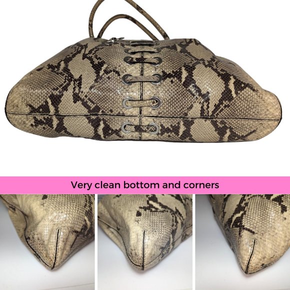 Michael Kors Embossed Snake Large Slouchy Hobo Bag EUC - Picture 9 of 13